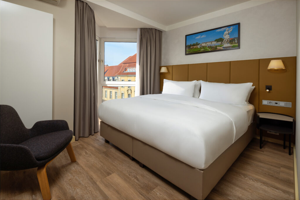 Suite Schlafzimmer im Hilton Hannover
